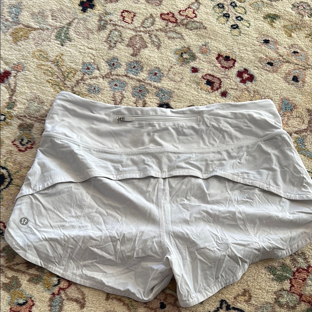 lululemon athletica White Athletic Shorts with Wide Waistband